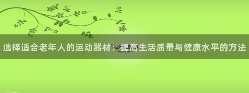 yy易游官方集团官网：选择适合老年人的运动器材：提高